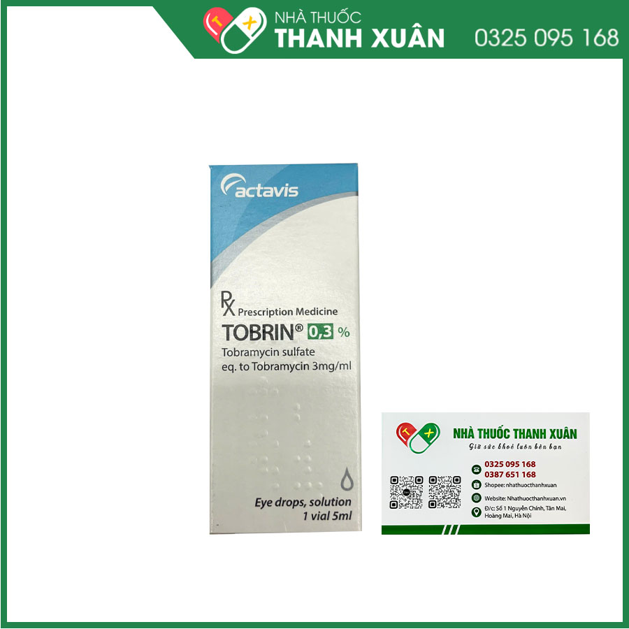 Tobrin 0,3% điều trị viêm màng mắt, viêm giác mạc, viêm giác-kết mạc